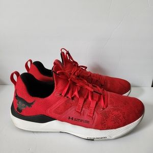 Under Armour UA Project Rock BSR 14 Charged Red White Training Shoes 3023006-600
